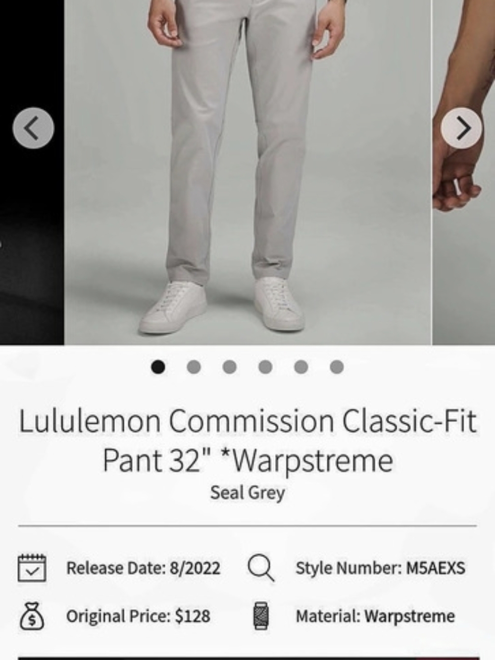 Lululemon Commission Classic-Fit Pant Gray Pants Waist 30